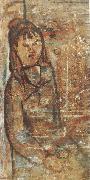 Femme assise tenant un verre (mk39), Amedeo Modigliani